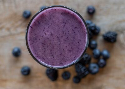 Blueberry smoothie with blueberries
