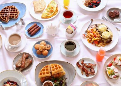 Giant breakfast spread at the Corner Cafe